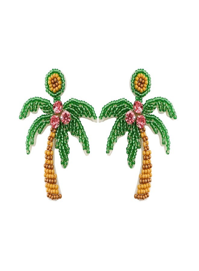 eartif Coconut Palm Tree Dangle Earring Summer Holiday Hawaii Gift Beach Theme Jewelry handmade beaded jewelry Gifts Funny Earrings (Coconut Palm Tree) - Image 1
